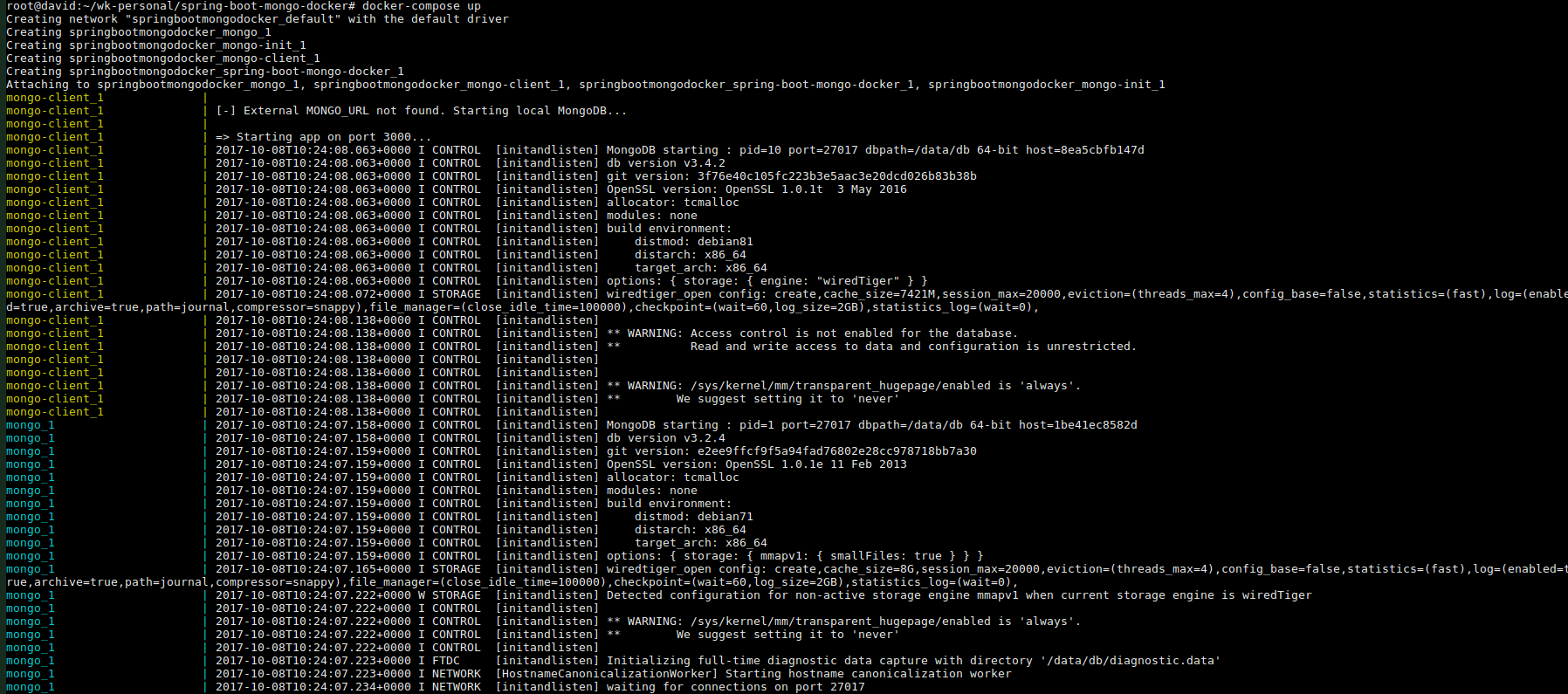 Spring Boot, Mongo and Docker. Run all with a single