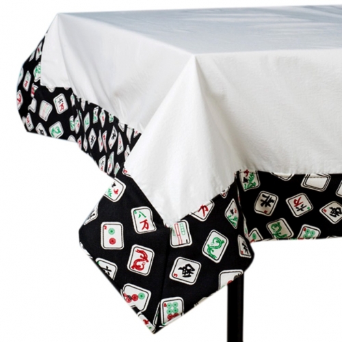 Black Mah Jongg Tablecloth