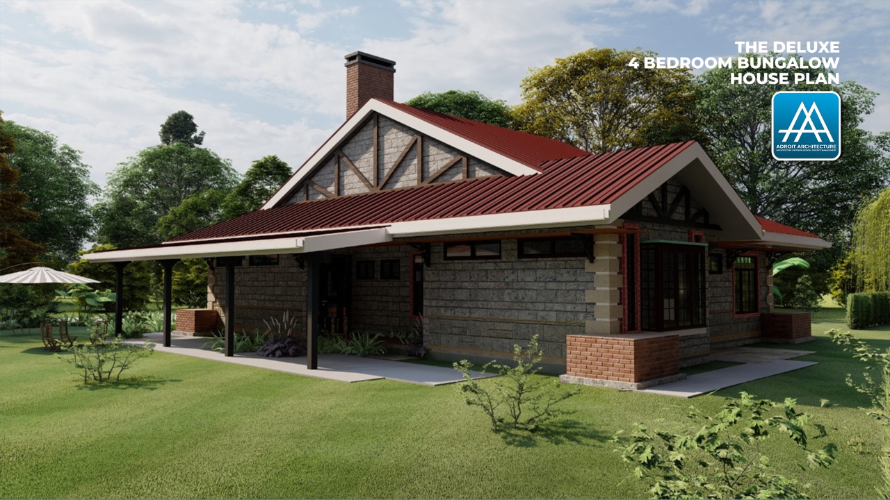 The Deluxe 4 Bedroom Bungalow House Plan David Chola Architect