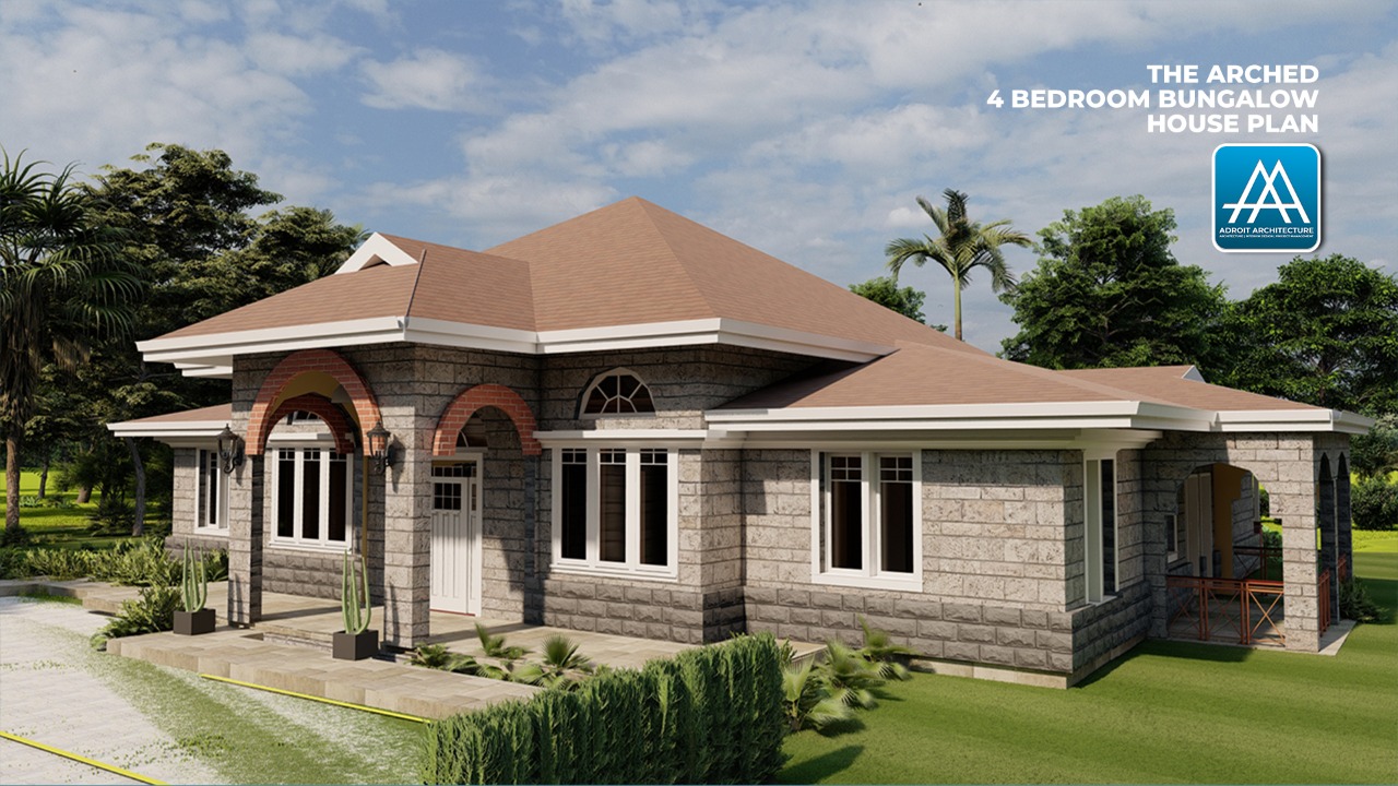 The Arched 4 Bedroom Bungalow House Plan David Chola Architect