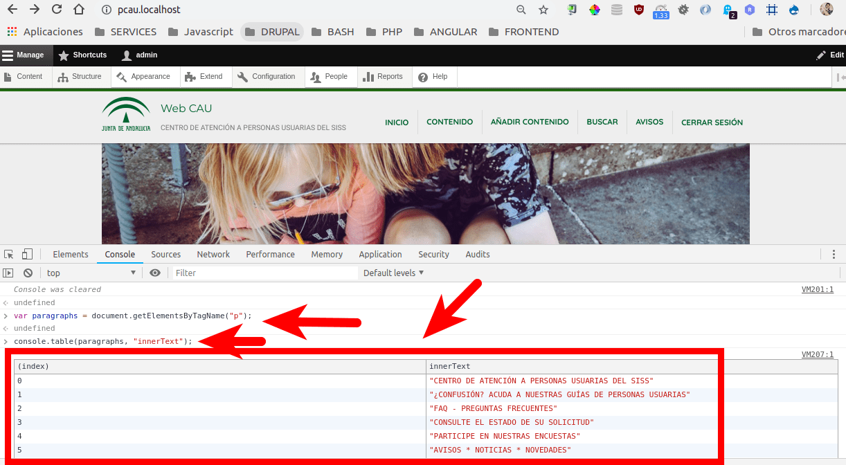 JavaScript Data with console.table() davidjguru.github.io the