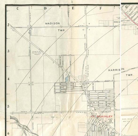 1945 map of Dayton, Ohio