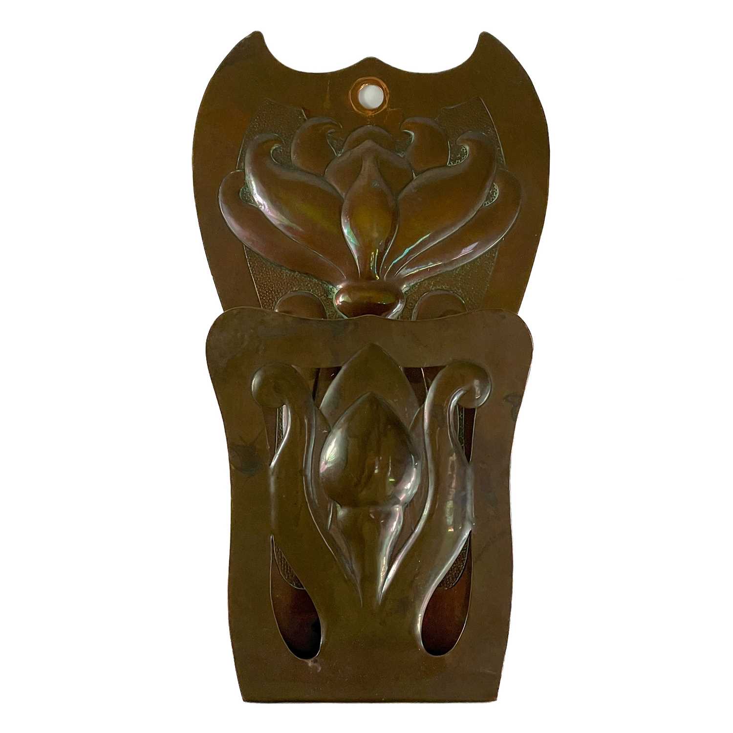 Lot 193 A Newlyn copper Art Nouveau letterrack.