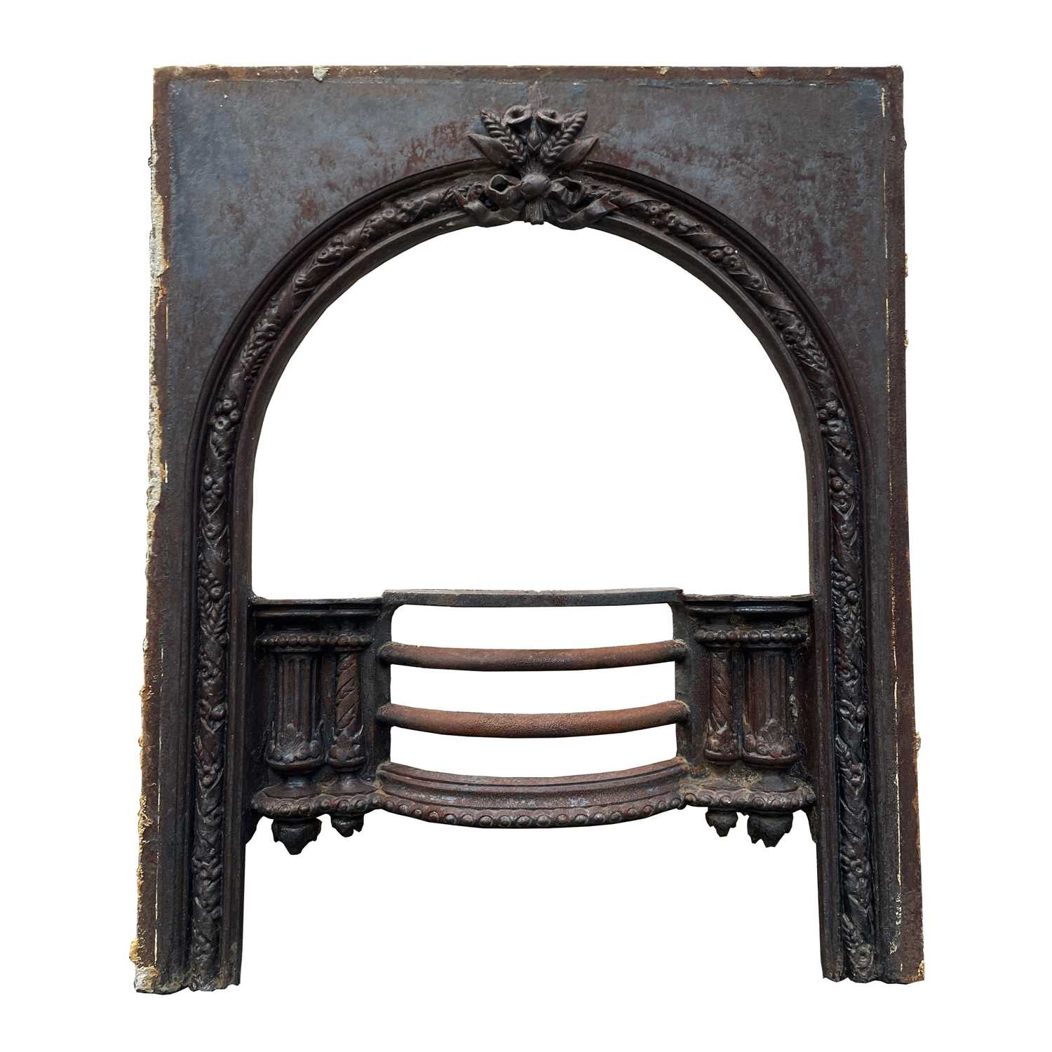 Lot 604 A Victorian cast iron fire front.