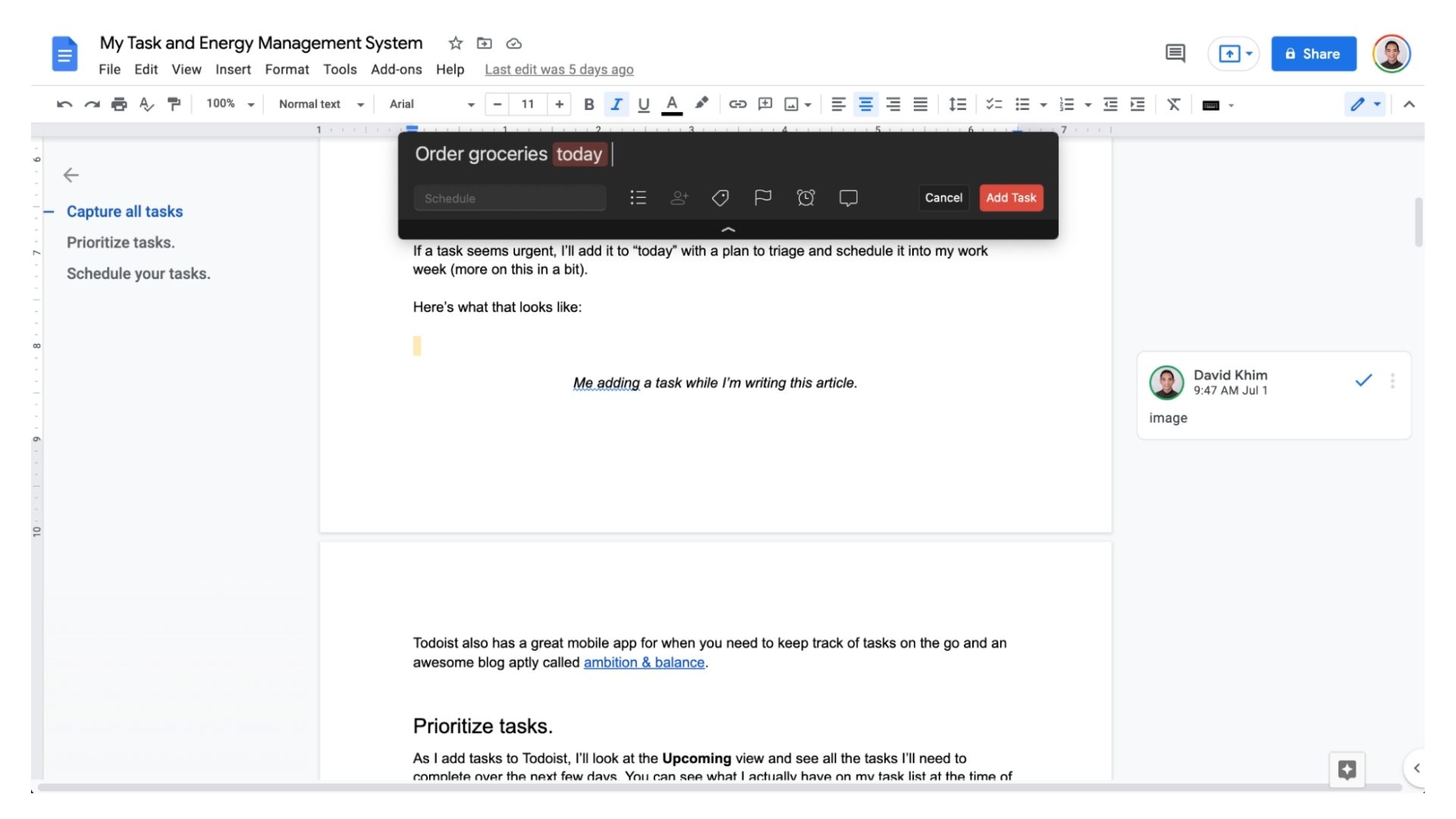 How I Manage my Daily Tasks and Energy Using Todoist & Sunsama