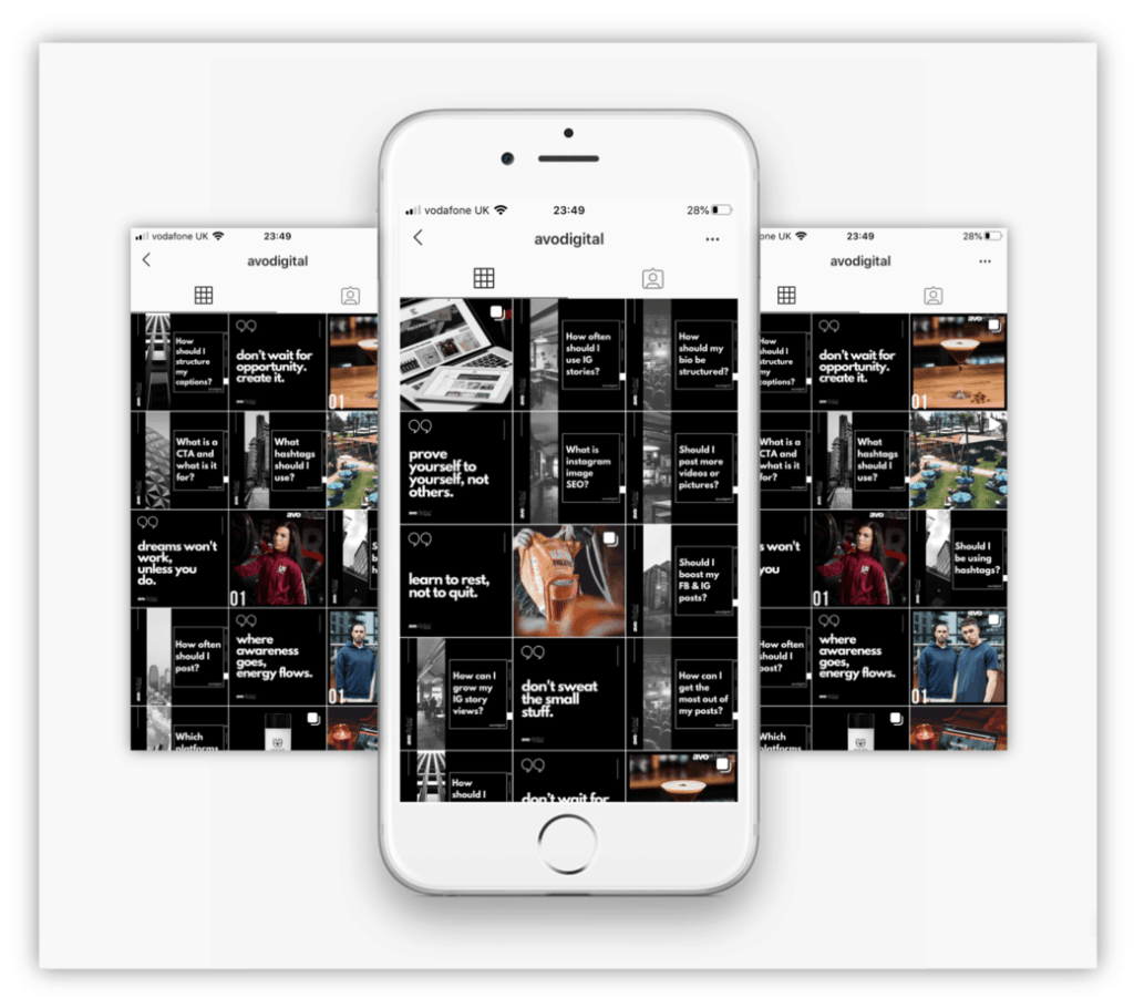 avo digital Instagram grid layout