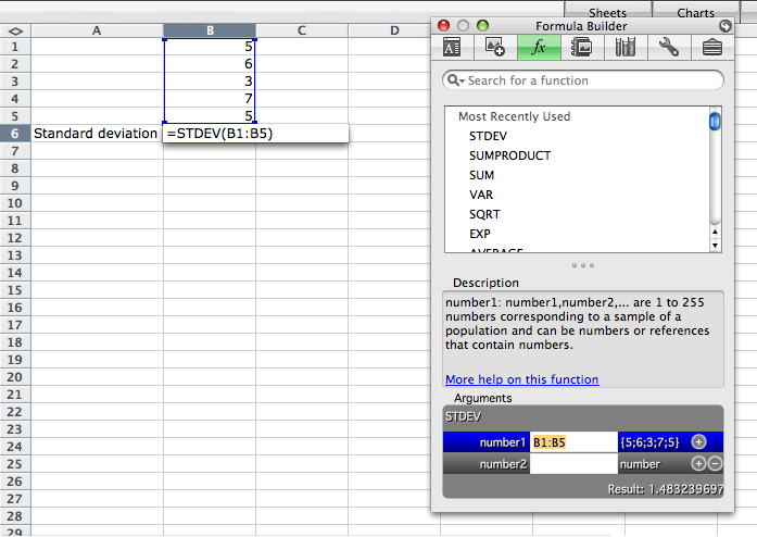 Excel Standard Deviation