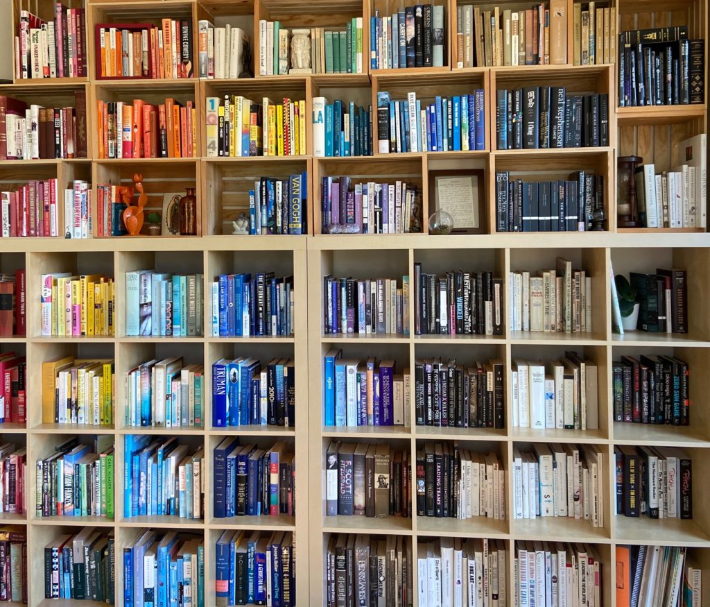 White Bookcase Zoom Backgrounds