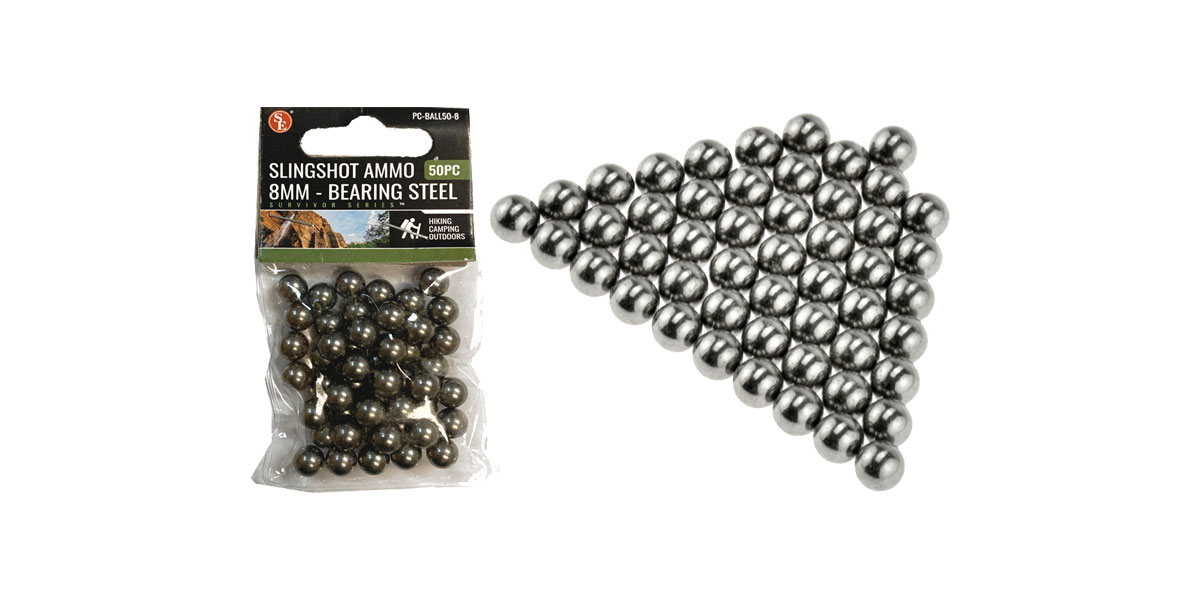 8mm Steel Slingshot Ammo, Spherical, 50 Count