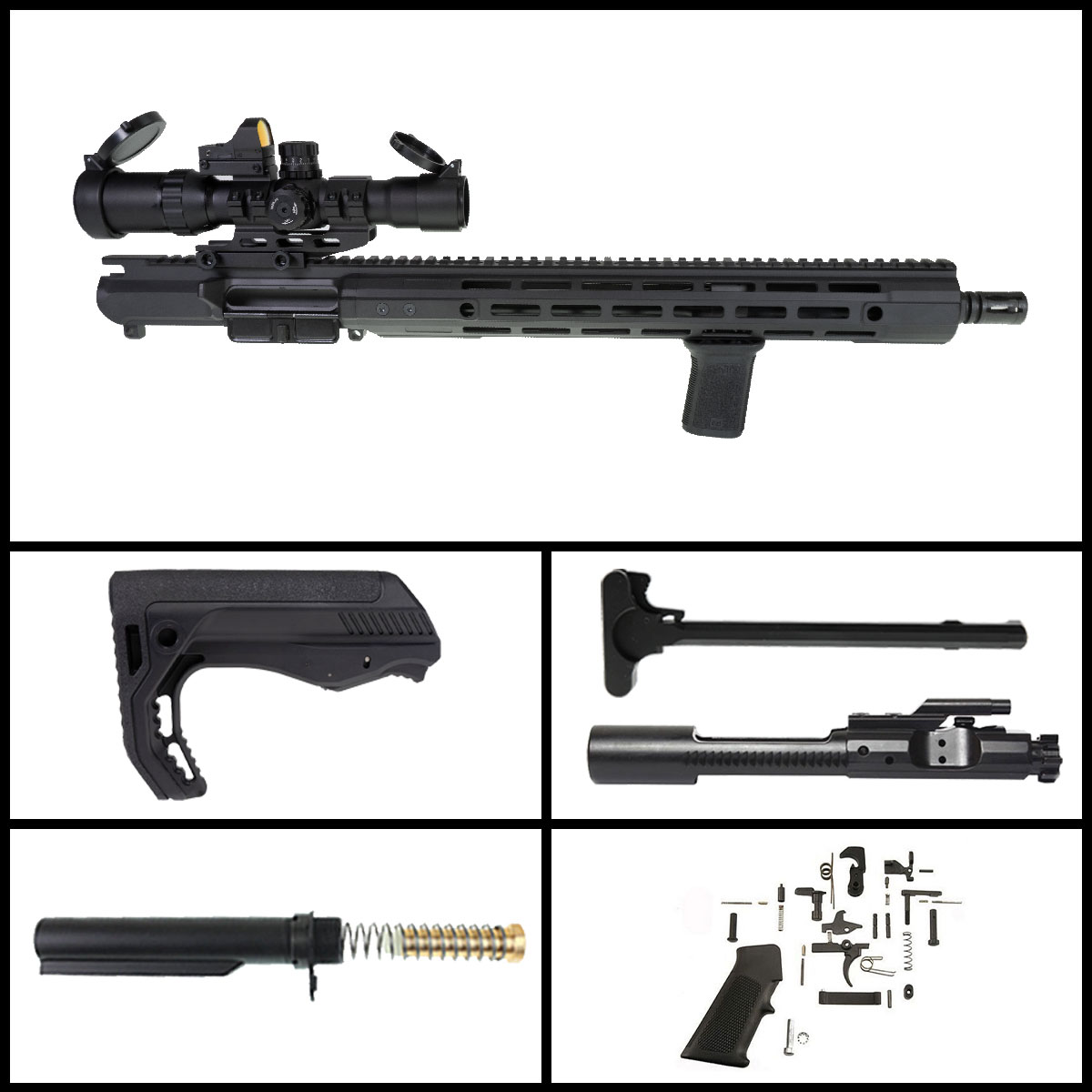 Nitrobrowl 16" AR15 .223 Wylde Nitride Rifle Full Build Kit