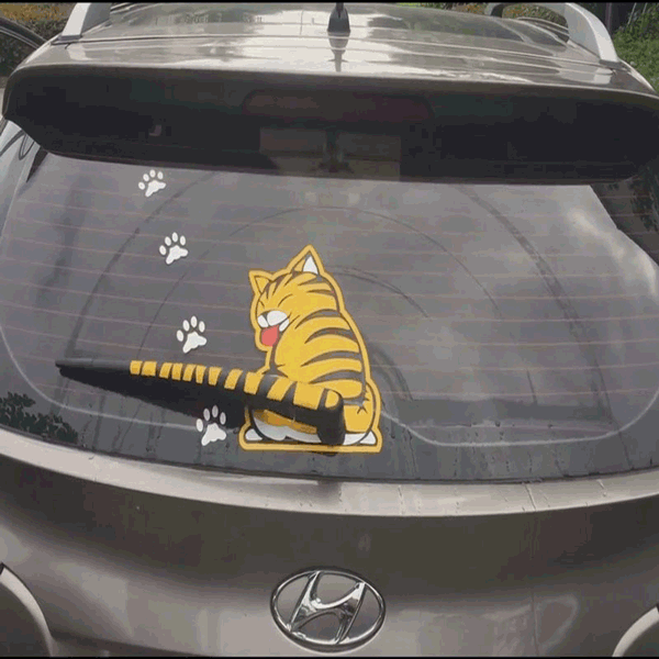 Cat Tail Rear Window Stickers David Steele