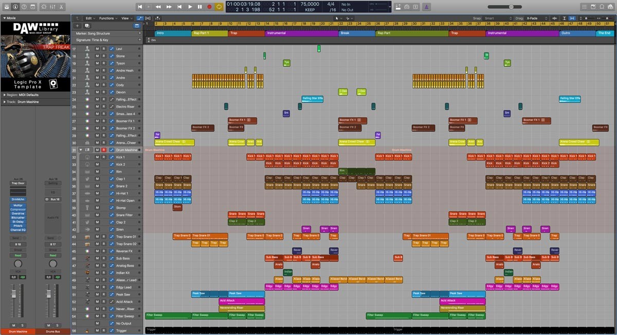 Logic Pro template Trap Freak Marshmello DAW LibrarY