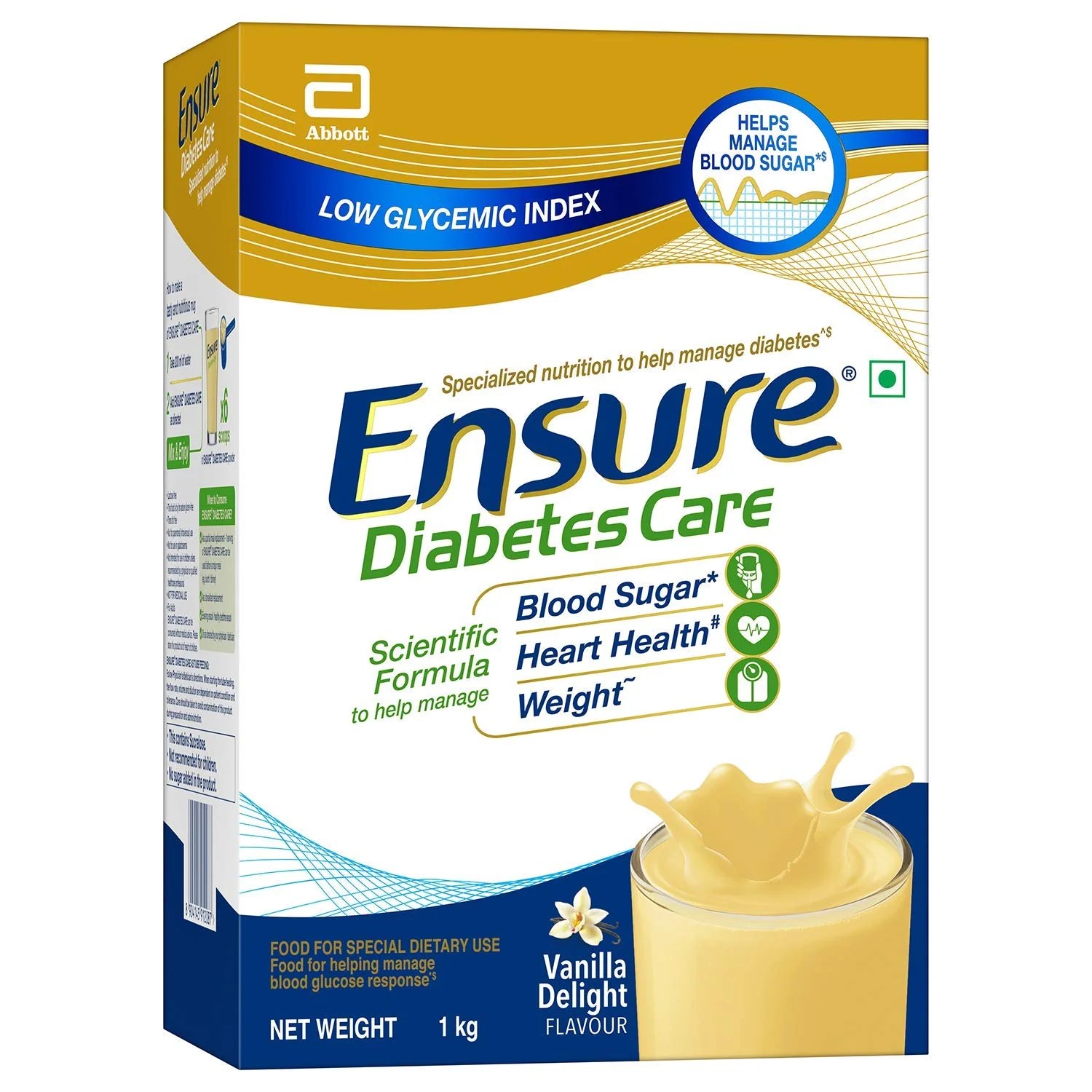 ENSURE DIABETES CARE POWDER VANILLA FLAVOUR 1 KG (REFILL PACK) DAWABOX