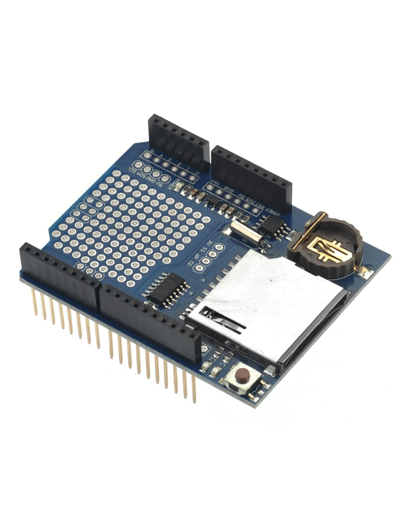 Data Logger For Arduino Shield [SD Card + RTC] حافظ للوقت والتاريخ مع