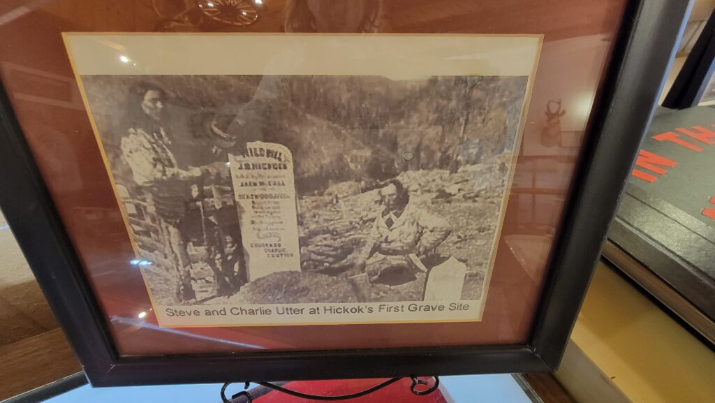Image of Charlie Utter at Wild Bill Hickok's grave