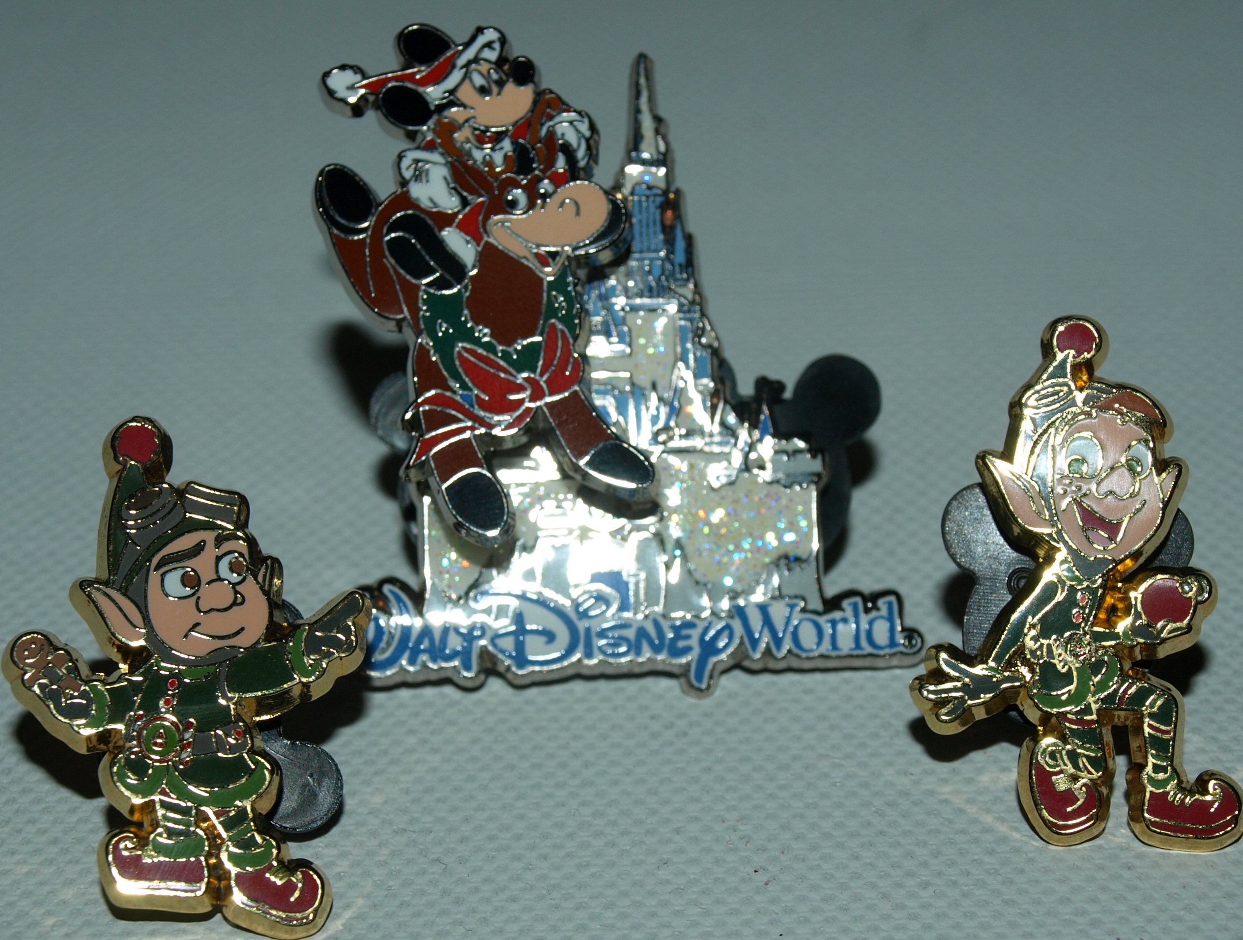 Disney Christmas Pins 2023 3 DISNEY CHRISTMAS PINS MICKEY MOUSE & ELVES DISNEY PARKS AUTHENTIC