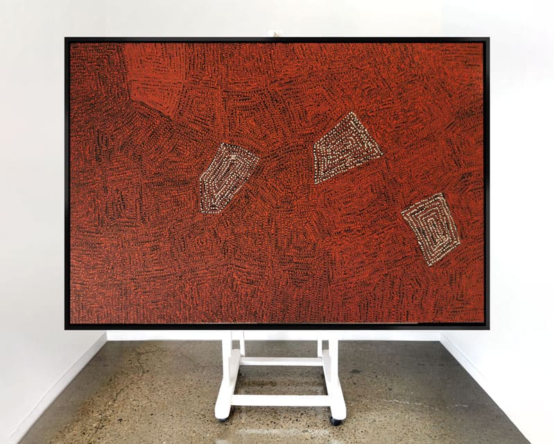 ABORIGINAL ARTWORK CANVAS STRETCHED FLOAT FRAMED