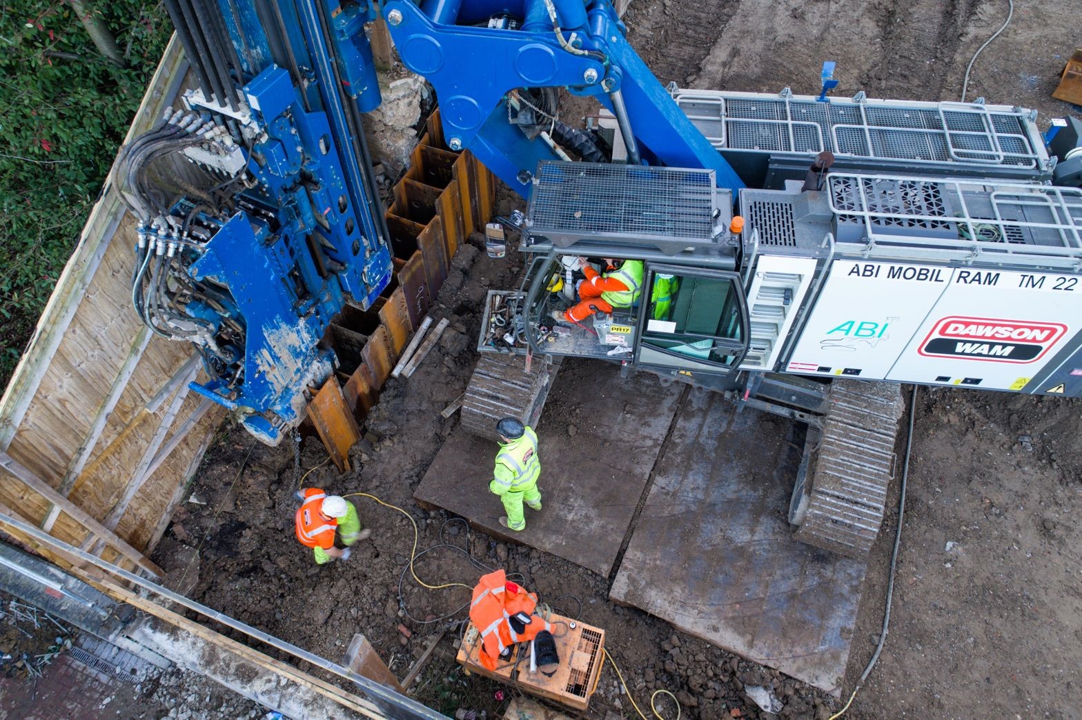 We own and operate the largest sheet piling rigs in the UK Dawson Wam