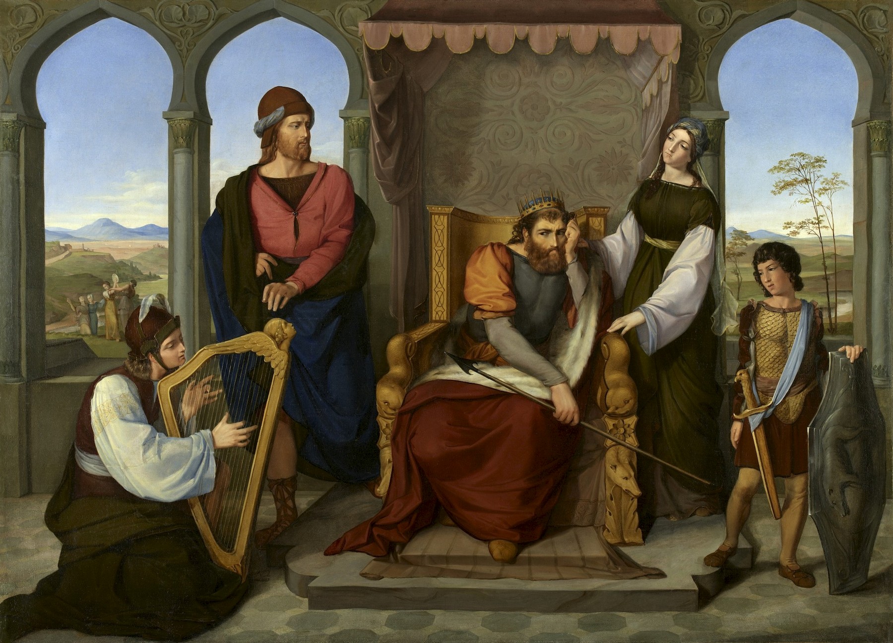 DaxerMarschall_David_vor_Saul_die_Harfe_spielend01 Kunsthandel