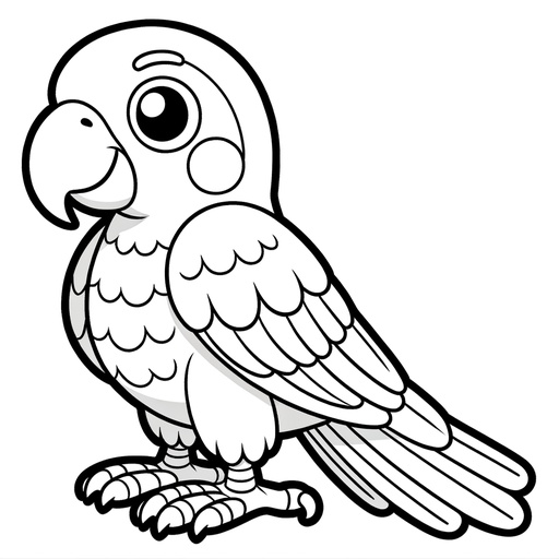 Action Parrot Coloring Page 4 Free Printable Pages