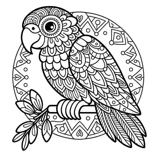 Mandala Parrot Coloring Page 4 Free Printable Pages