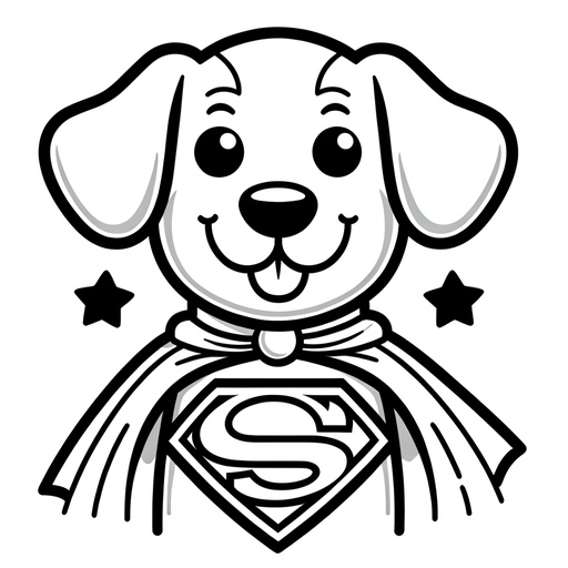 Superhero Pet Dog Coloring Page 4 Free Printable Pages
