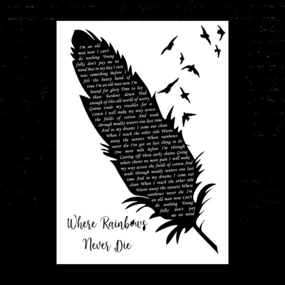 The SteelDrivers Where Rainbows Never Die Black & White Feather & Birds Song Lyric Music Art