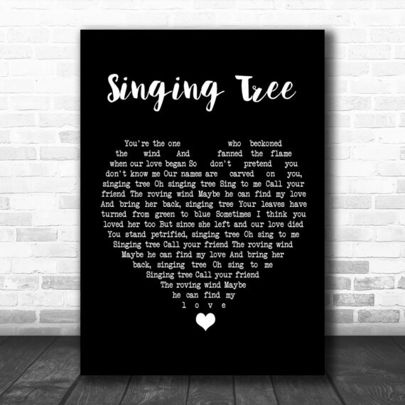 Elvis Presley Singing Tree Black Heart Song Lyric Art Print Daymira