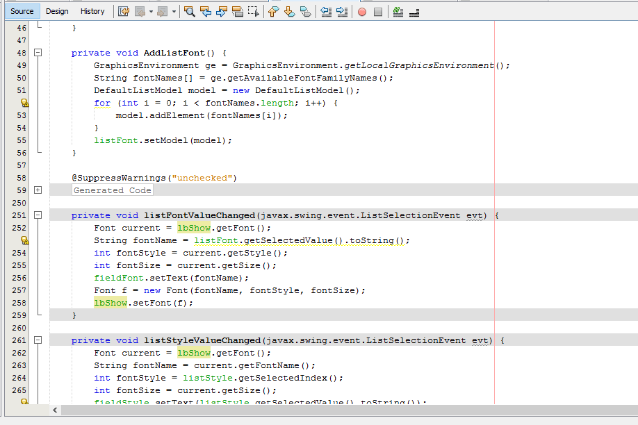 Cần giúp fix lỗi code change font trong notepad sử dụng java swing programming Dạy Nhau Học