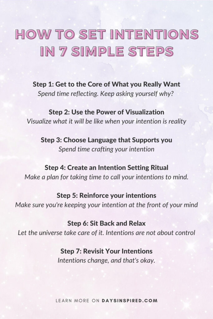 How to Set Intentions in 7 Simple Steps Days Inspired