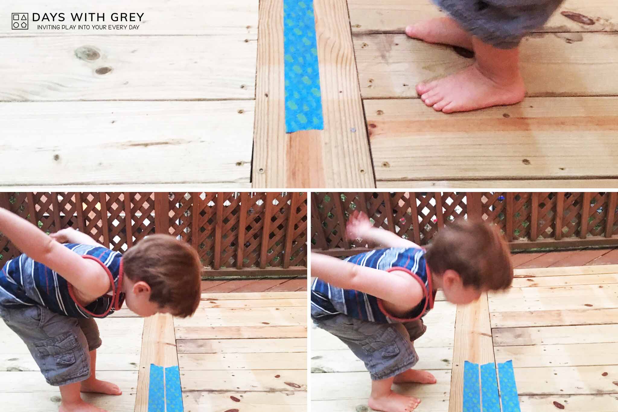 Hop The Lines; A Toddler Jumping Activity - Days With Grey