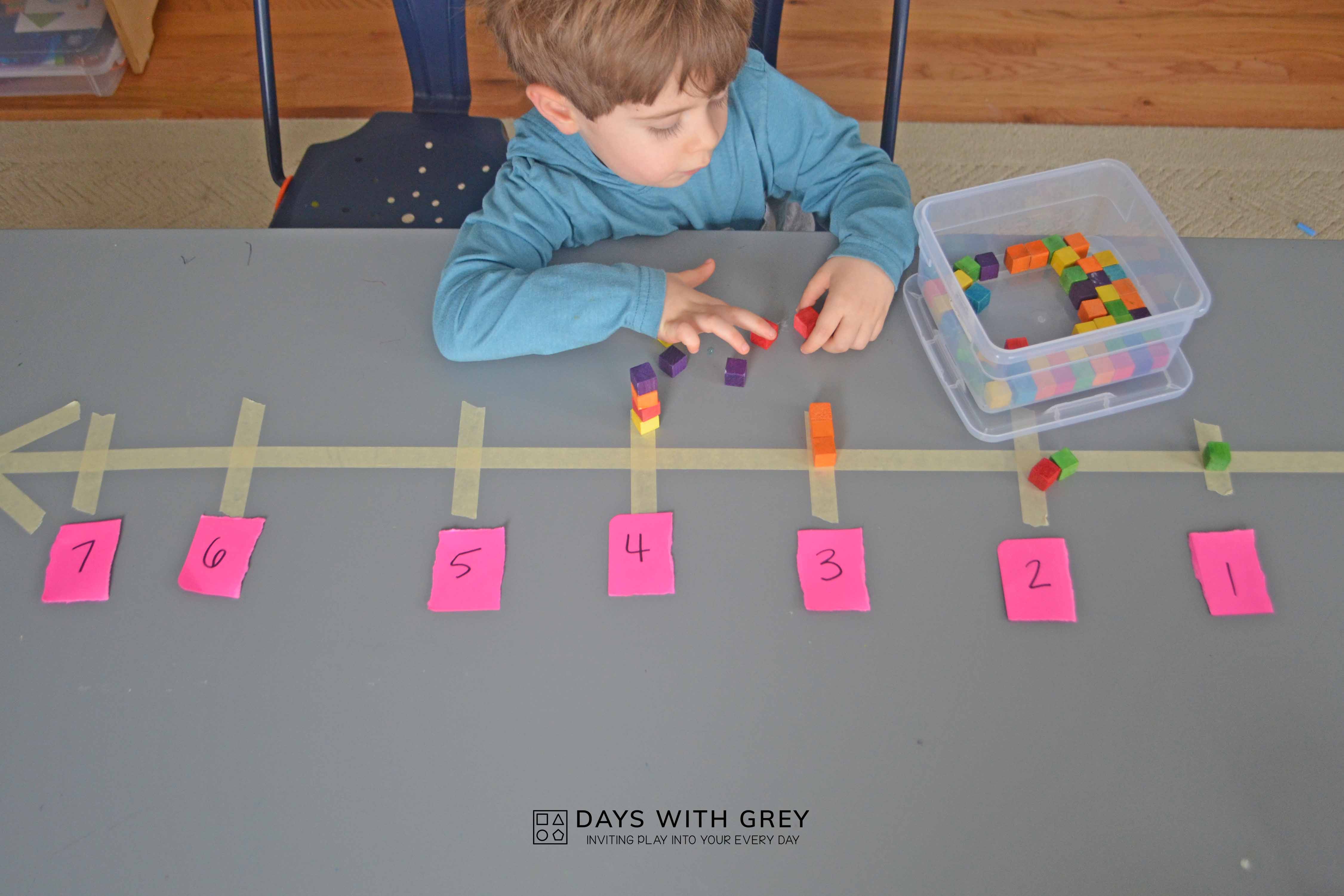 Block Count Up a Handson Counting Activity Days With Grey