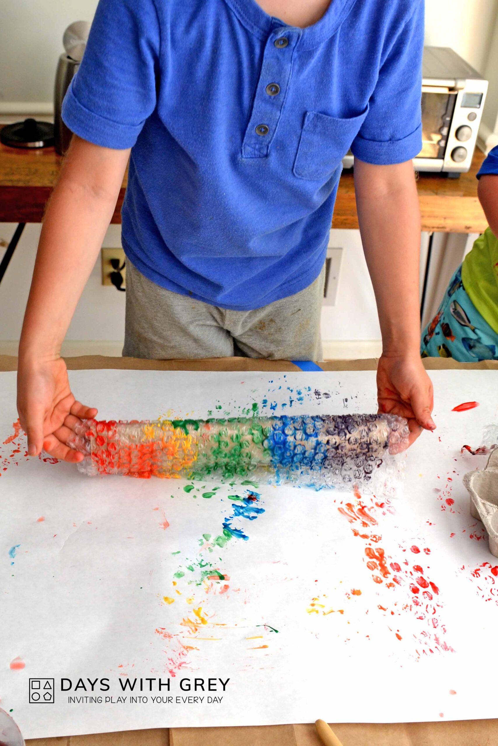 Bubble Wrap Art Days With Grey
