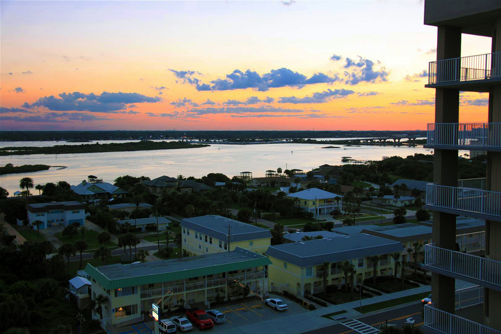 Royal Atlantic Condominium. View of Halifax River Daytona Condos