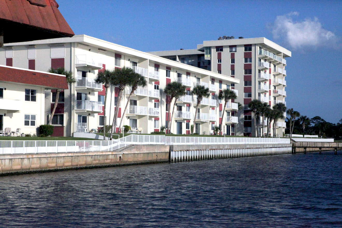 Riverside Condominium. View From River. Daytona Condos