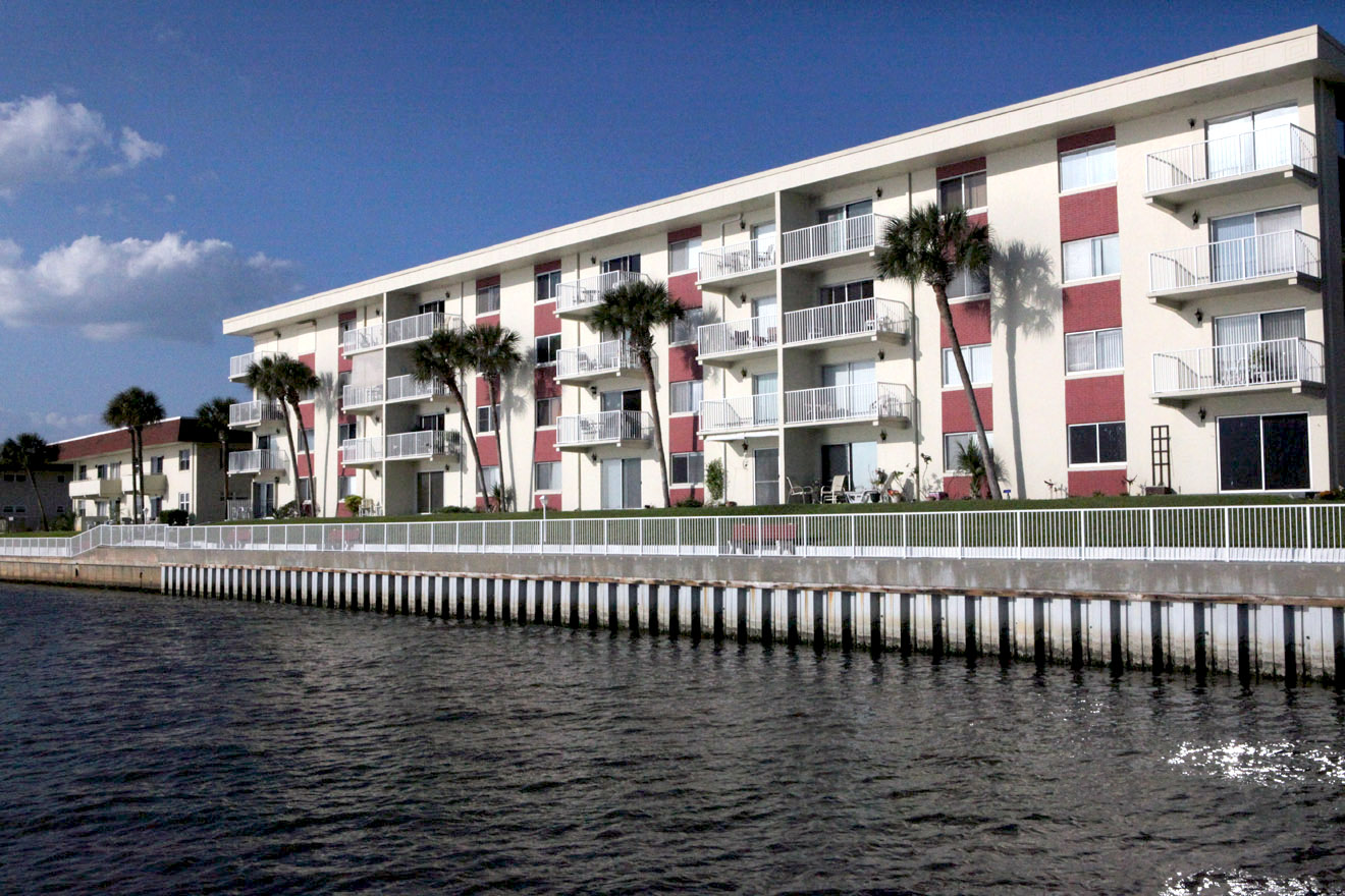 Riverside Condominium. View From River. Daytona Condos