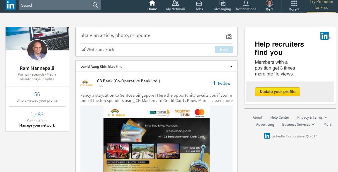 LinkedIn Follows Facebook Launches A New Interface of Profile And Page