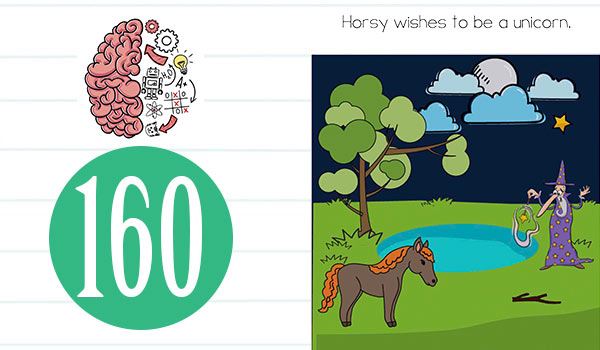 Brain Test Level 160 Horsy wishes to be a unicorn Answer Daze Puzzle