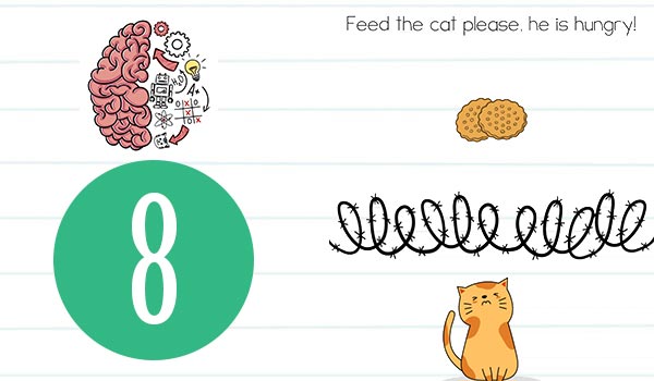 Brain Test Level 8 Feed the cat please, he is hungry