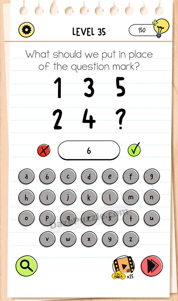 Brain Test AllStar Level 35 What should we put in place of the