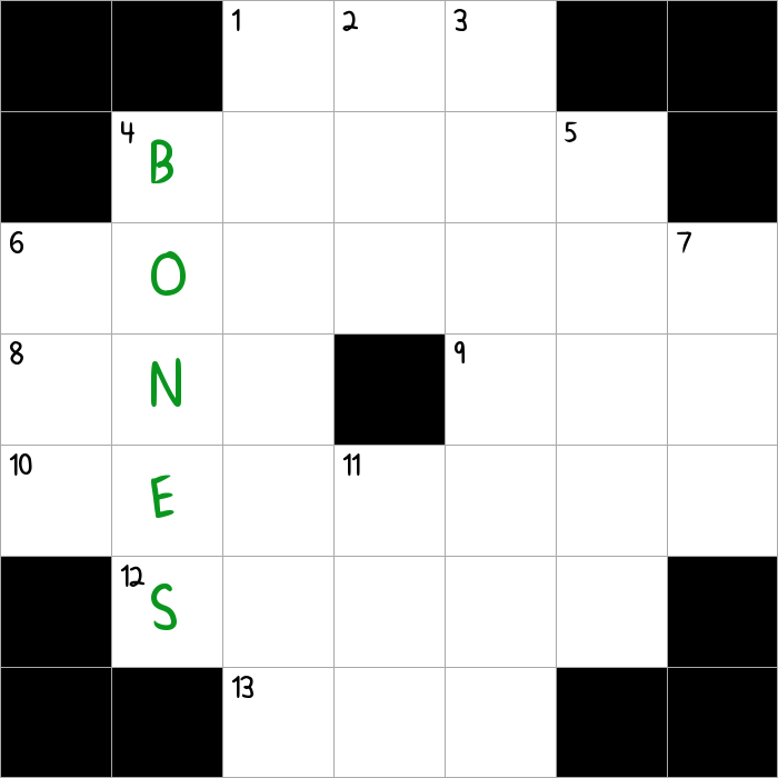 Skeleton's makeup NYT Crossword Clue