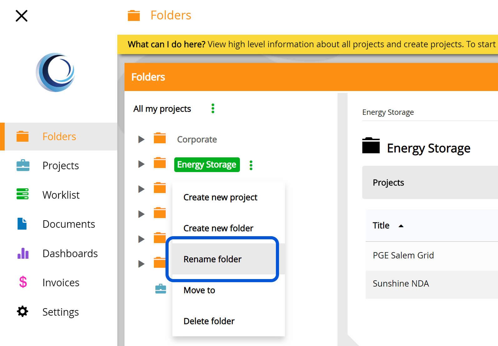 How to Rename a folder Dazychain