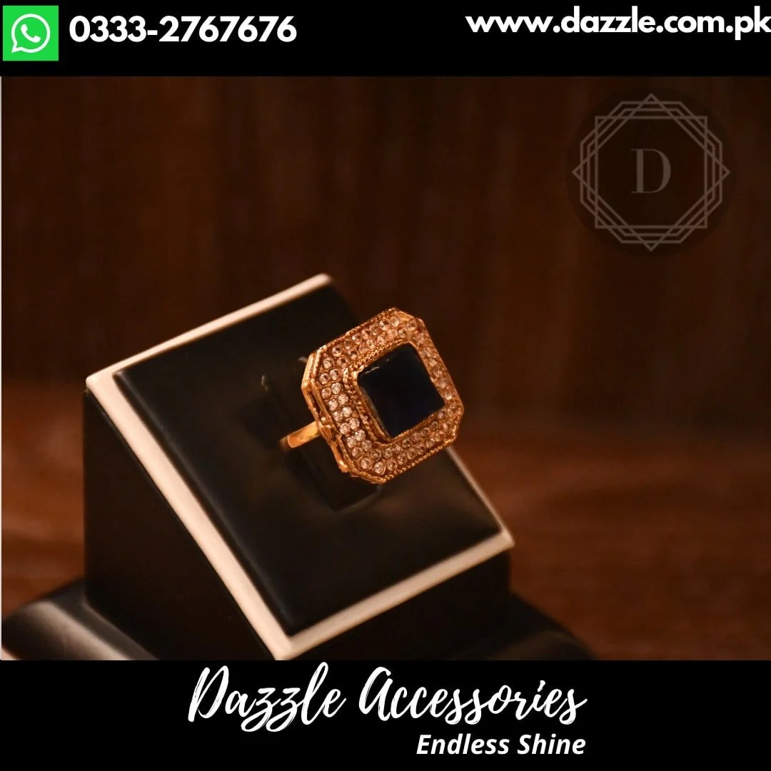 Black Square Ring Dazzle Accessories