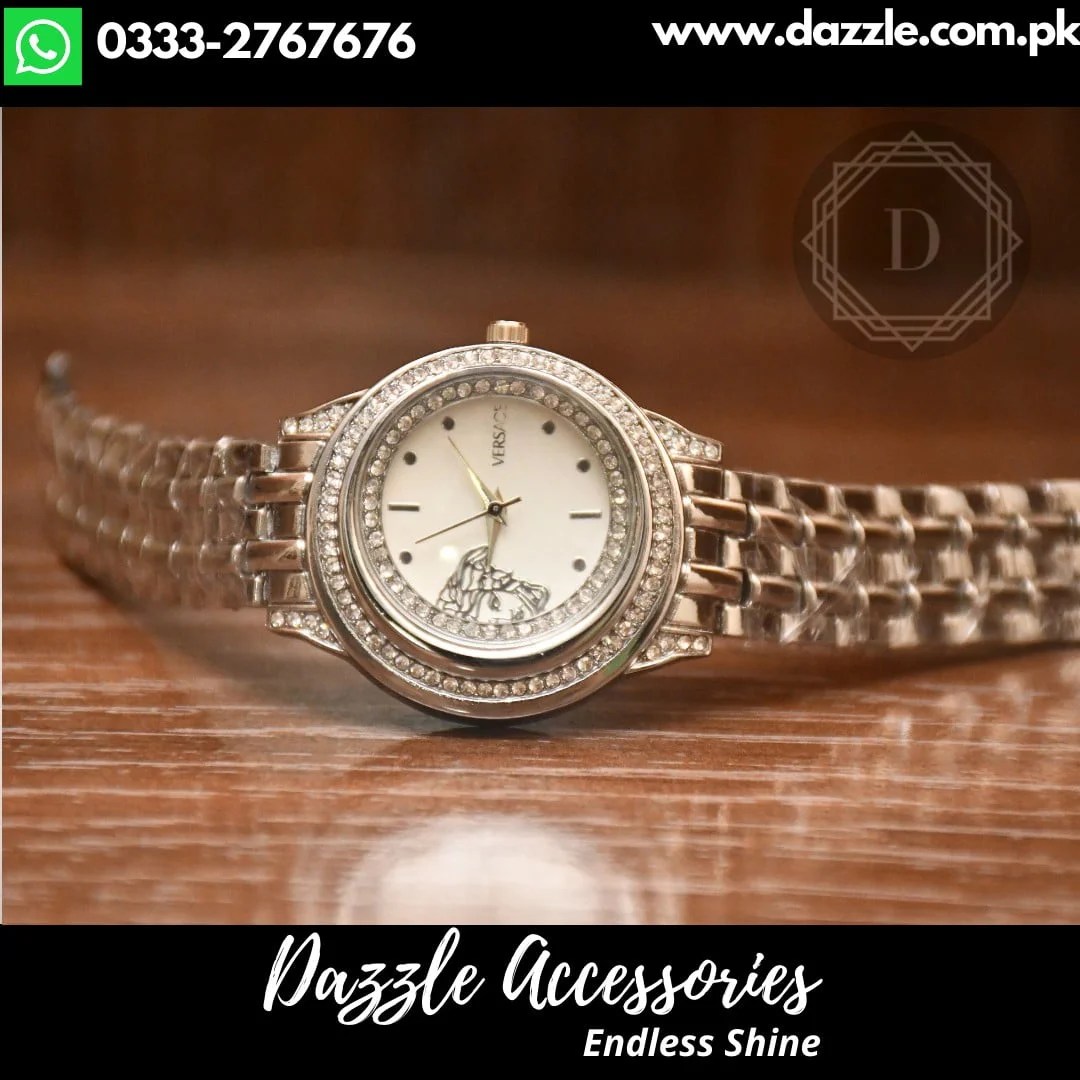 Versace Silver Watch Dazzle Accessories