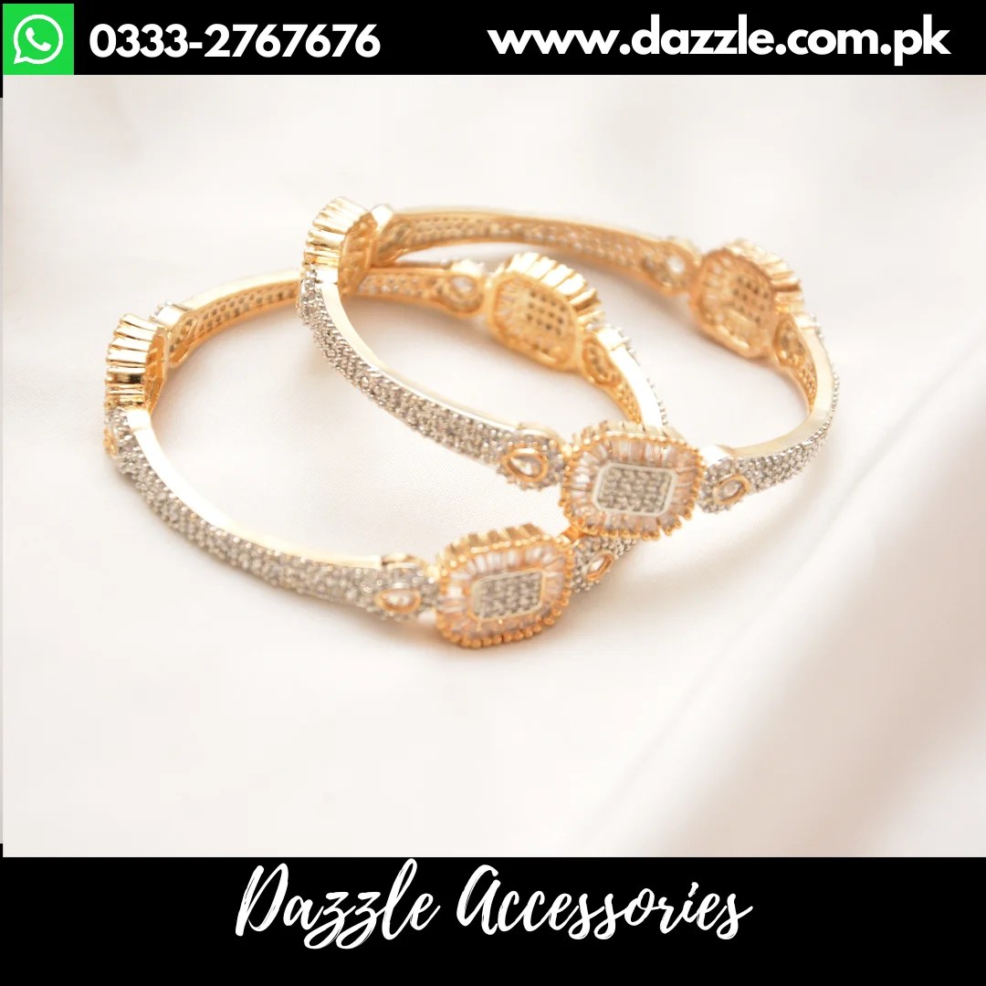 Gold Plated Bangles Set Dazzle Accessories