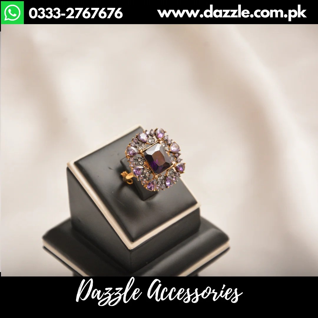Glamorous purple ring Dazzle Accessories