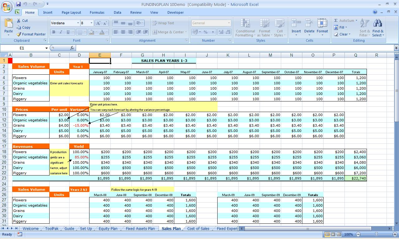Small Business Spreadsheet Templates —