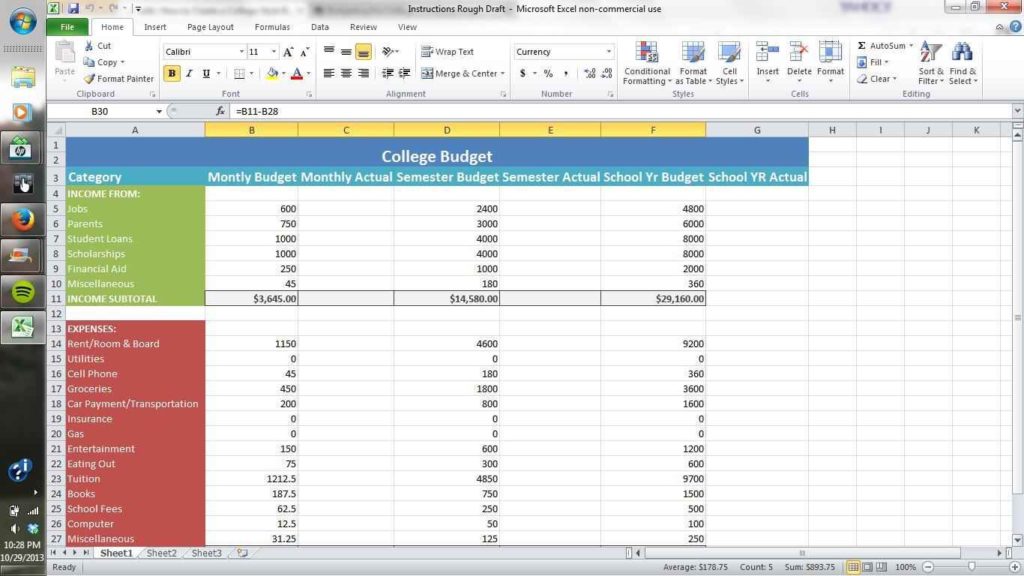 How To Set Up An Excel Spreadsheet —