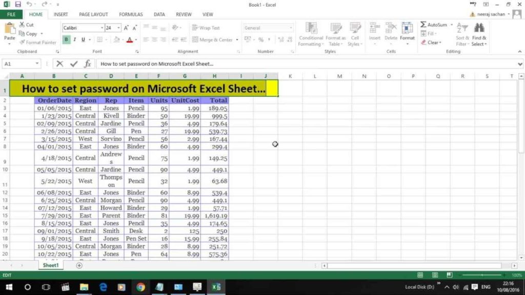 How to put a password on an excel sheet klocy