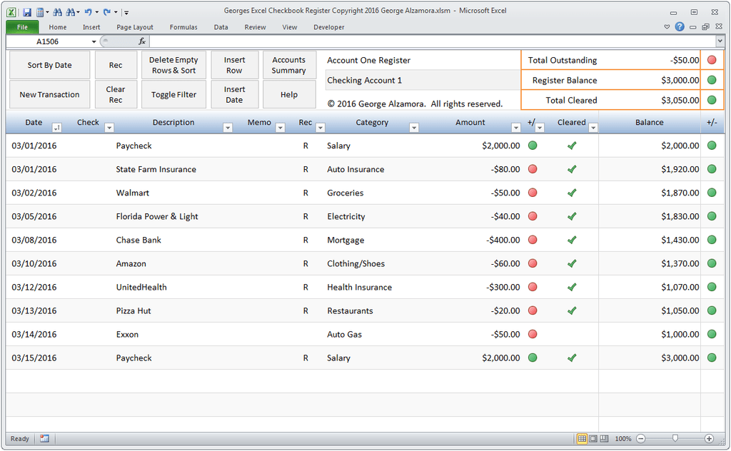 Microsoft excel templates check register vastbazaar